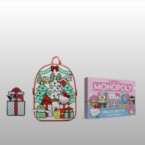 Hello Kitty Other - Hello Kitty And Friends Holiday,monopoly game,Backpack and card holder.NWT